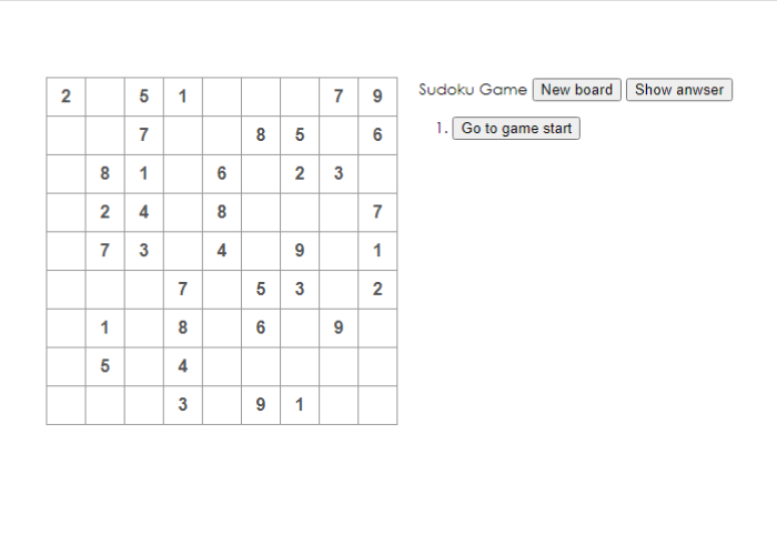 sudoku game